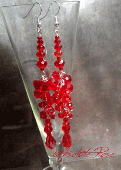 Дизайнерски кристални обици серия Red Rose